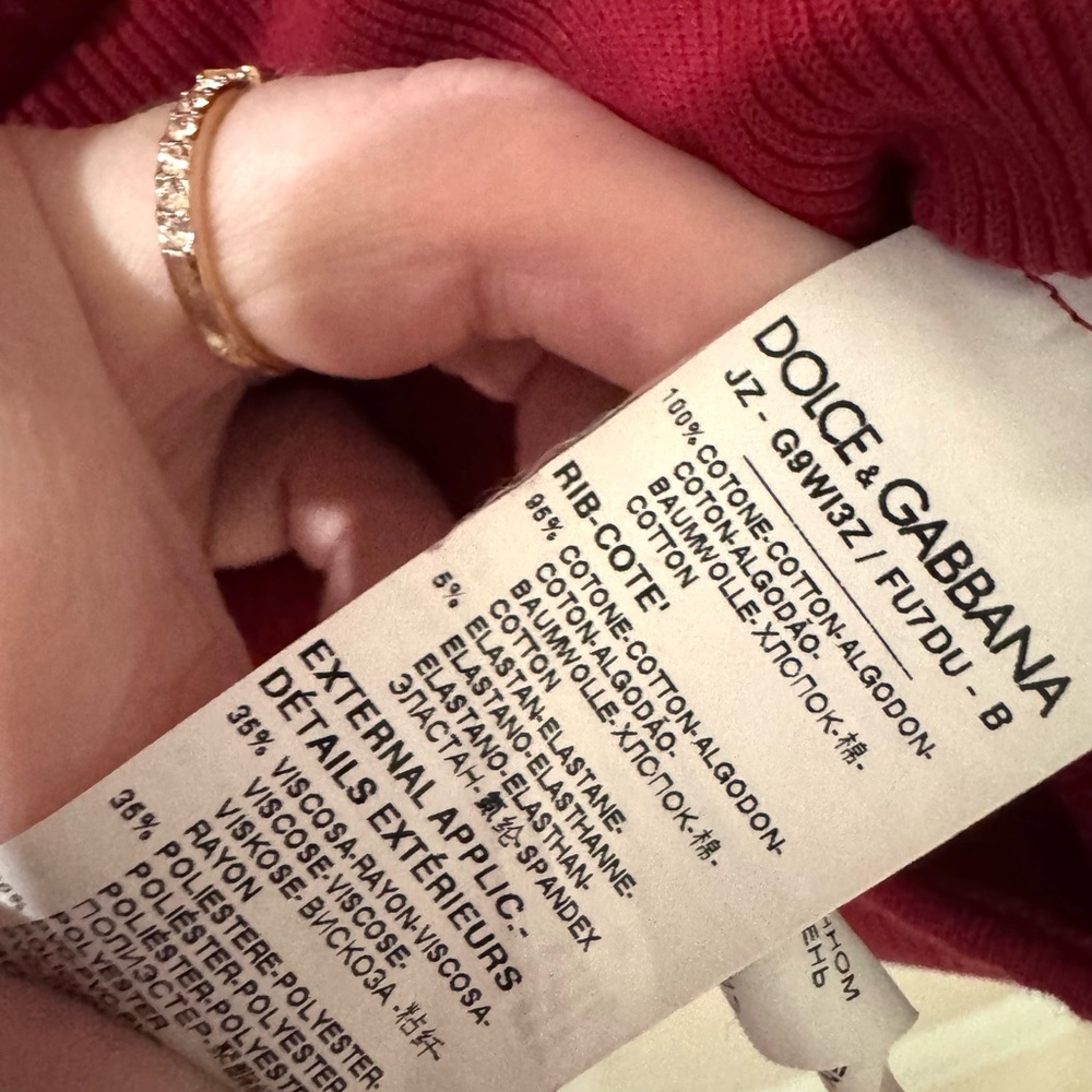 DOLCE & GABBANA Signature Logo Crewneck Sweater in Red - Picture 4 of 5